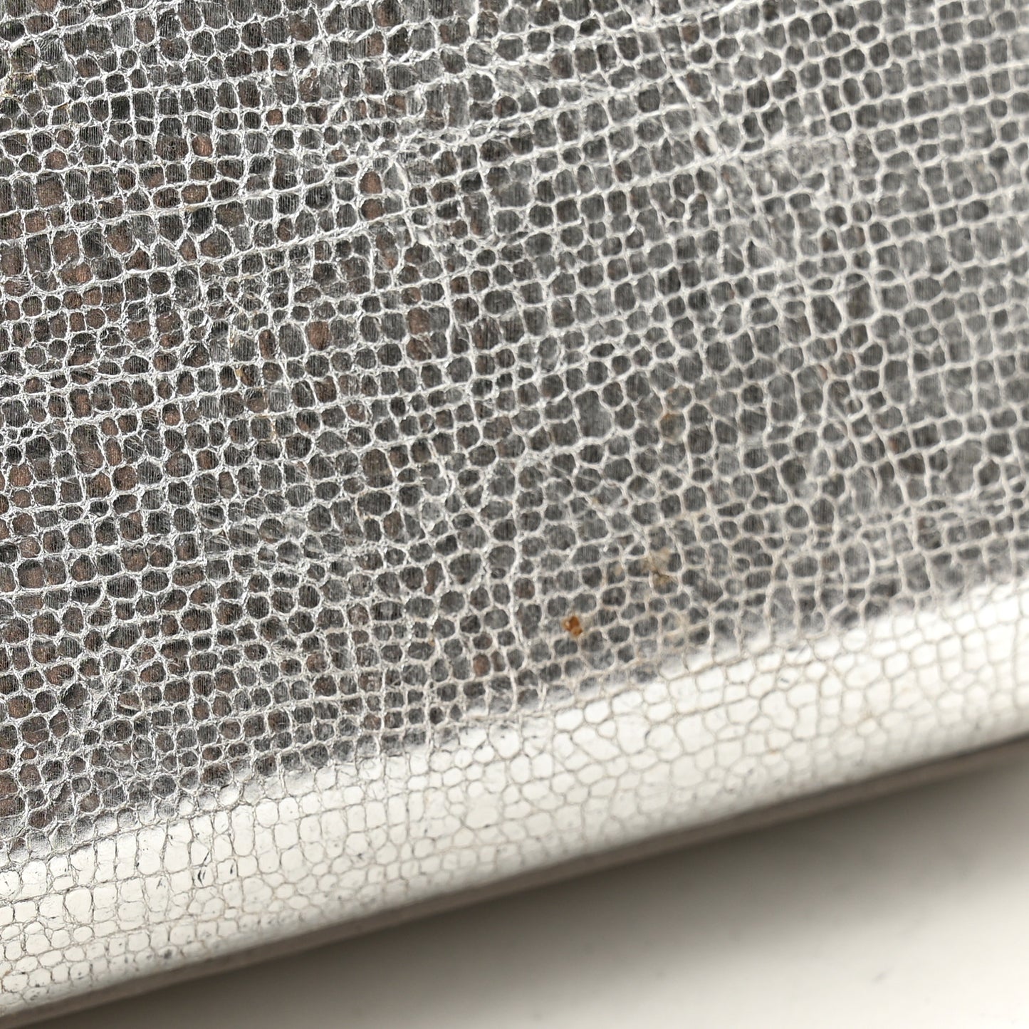 Textured Metallic Calfskin Classic Monogram Cassandre Clutch Silver