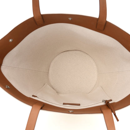 Saint Laurent Canvas Calfskin Rive Gauche Trapezoid Tote Beige 5 of 11