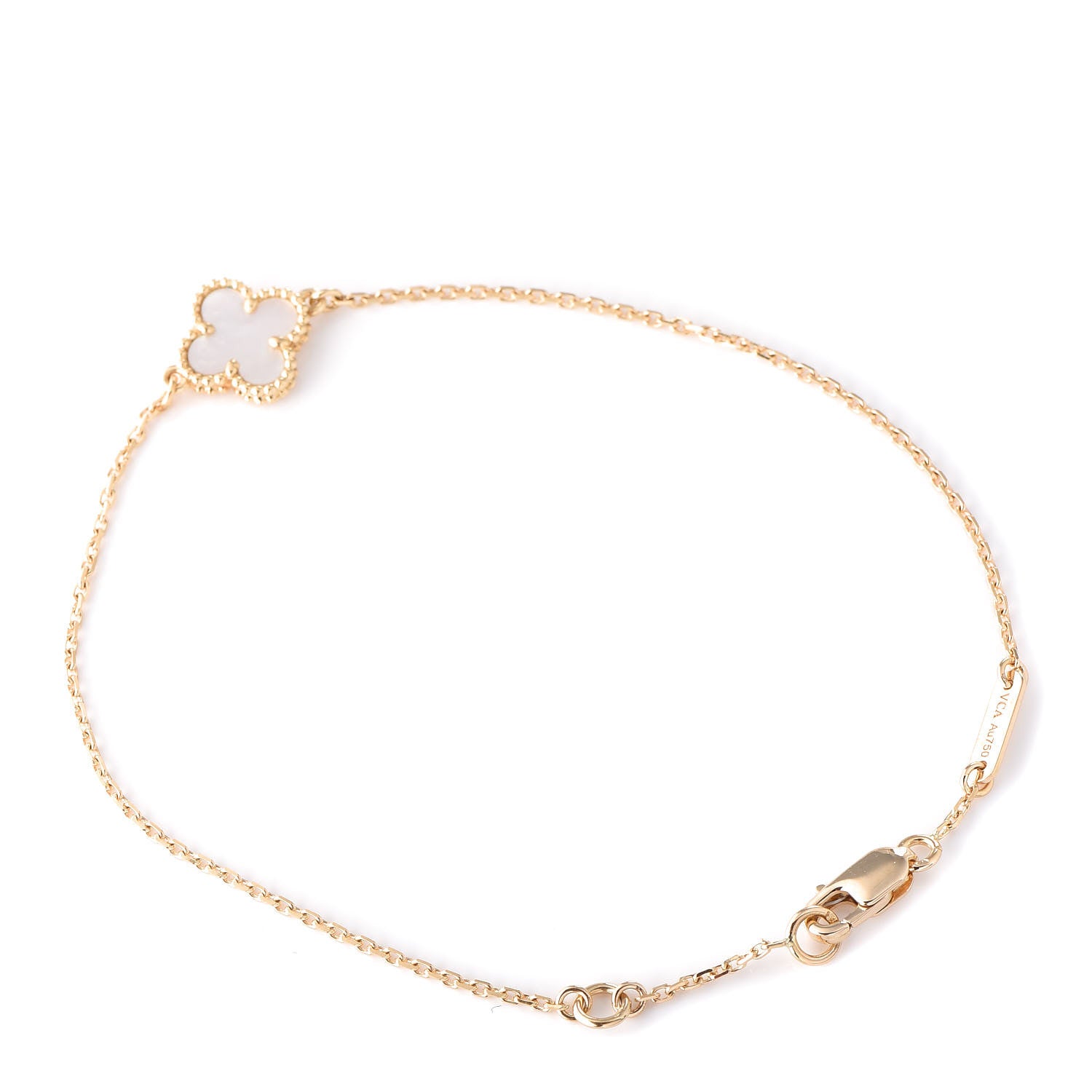 Van Cleef & Arpels 18K Yellow Gold Mother of Pearl Sweet Alhambra Bracelet 3 of 7