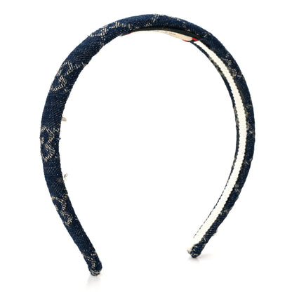 Gucci Denim Monogram Headband Blue 3 of 9