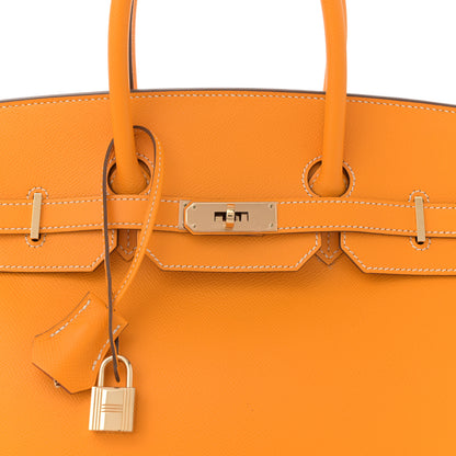 Hermes Epsom Candy Birkin 35 Jaune D'Or Feu 8 of 11