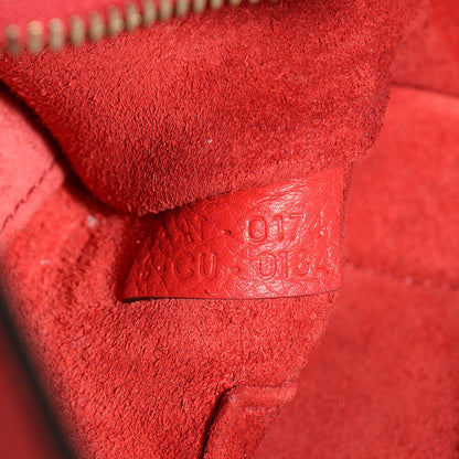 Celine Drummed Calfskin Nano Luggage Coquelicot 8 of 9