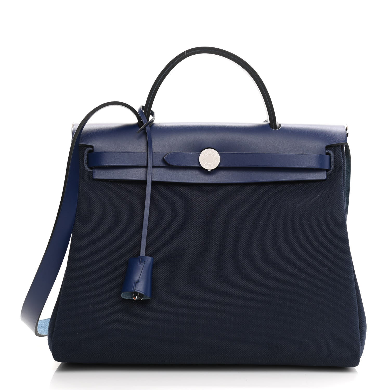 Hermes Military Toile Vache Hunter Herbag Zip 31 PM Bleu Marine Bleu Saphir 3 of 9
