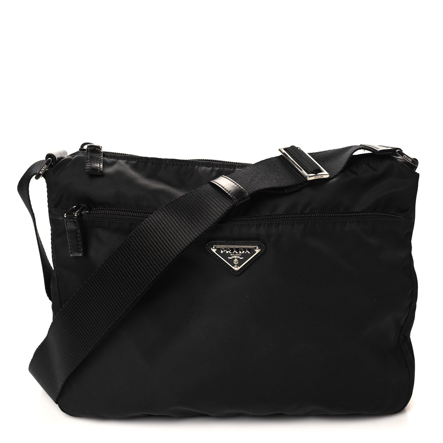 Prada Tessuto Nylon Messenger Bag Black 1 of 9