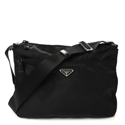 Prada Tessuto Nylon Messenger Bag Black 1 of 9