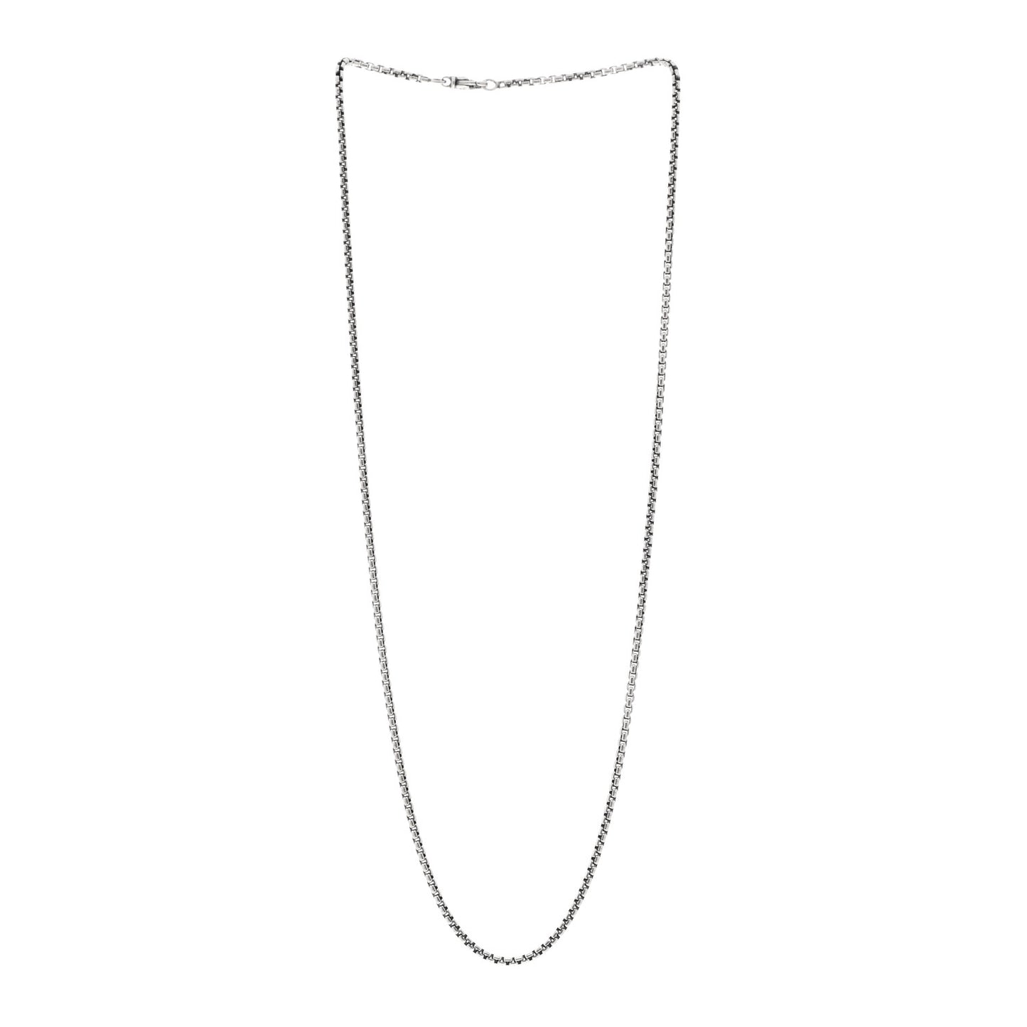 Sterling Silver 2.7mm Small Box Chain Necklace 24"