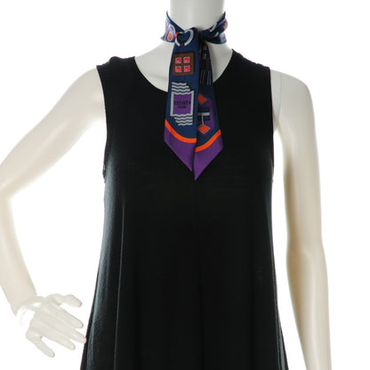 Hermes Silk Carre En Boucles Twilly Marine Violet Brun 2 of 5