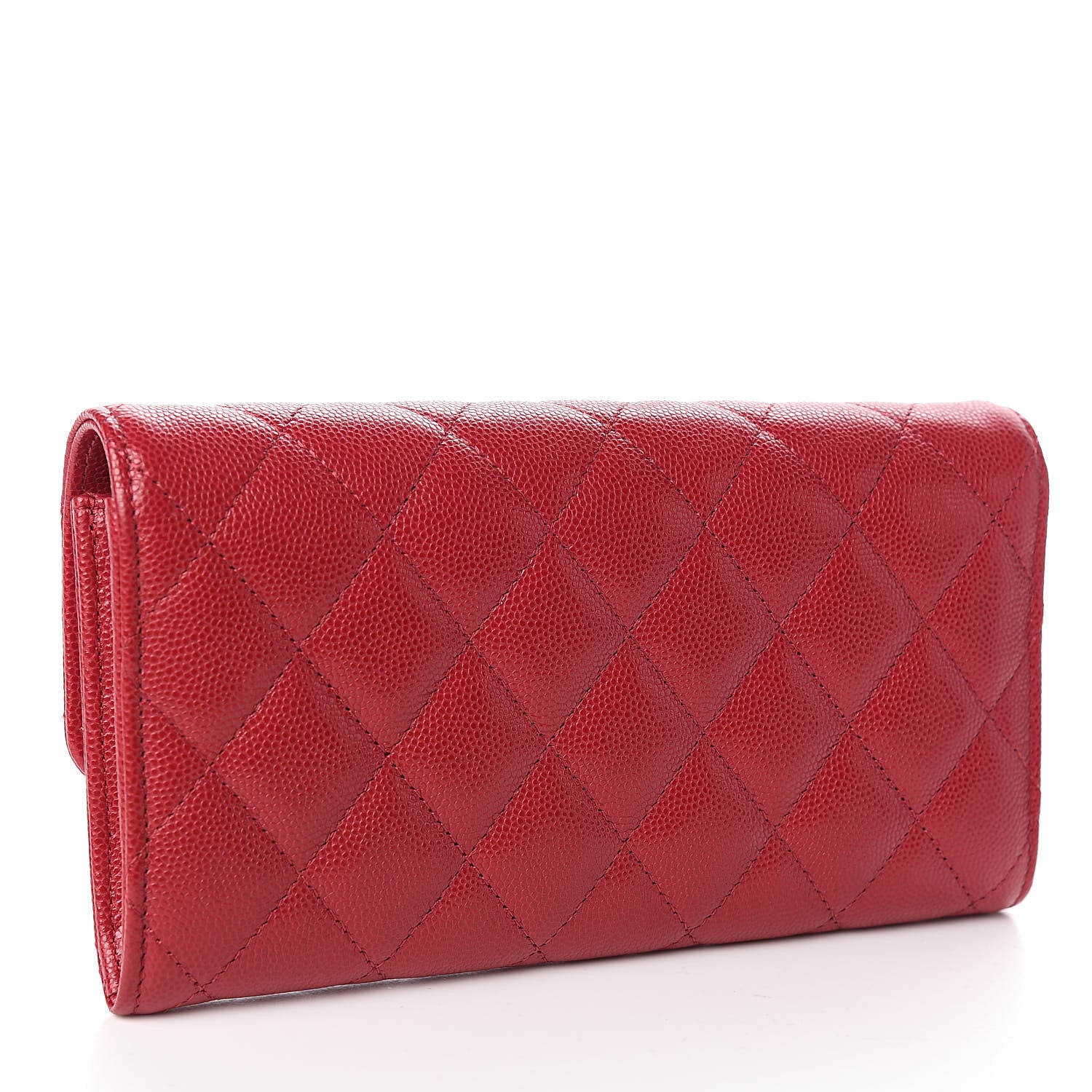 Chanel Caviar Quilted Large Gusset Flap Wallet Pink 3 of 9