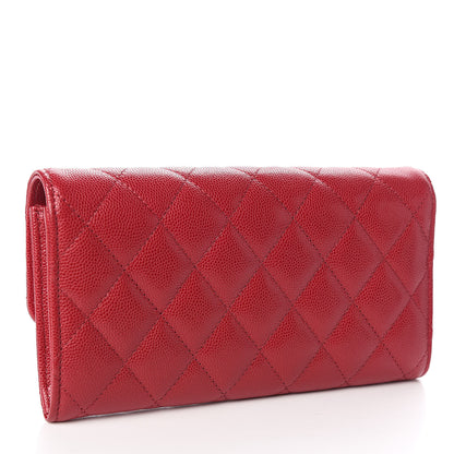 Chanel Caviar Quilted Large Gusset Flap Wallet Pink 3 of 9
