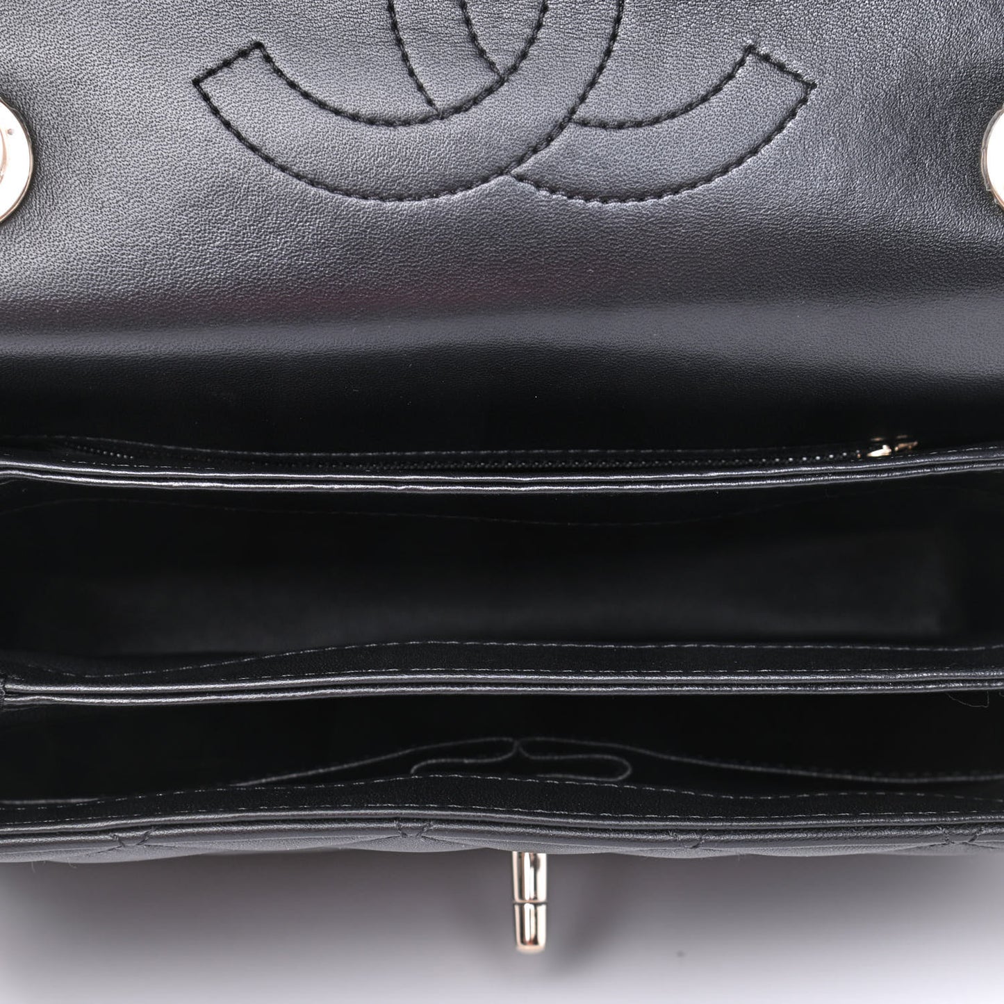 Lambskin Quilted Small Trendy CC Dual Handle Flap Bag Black