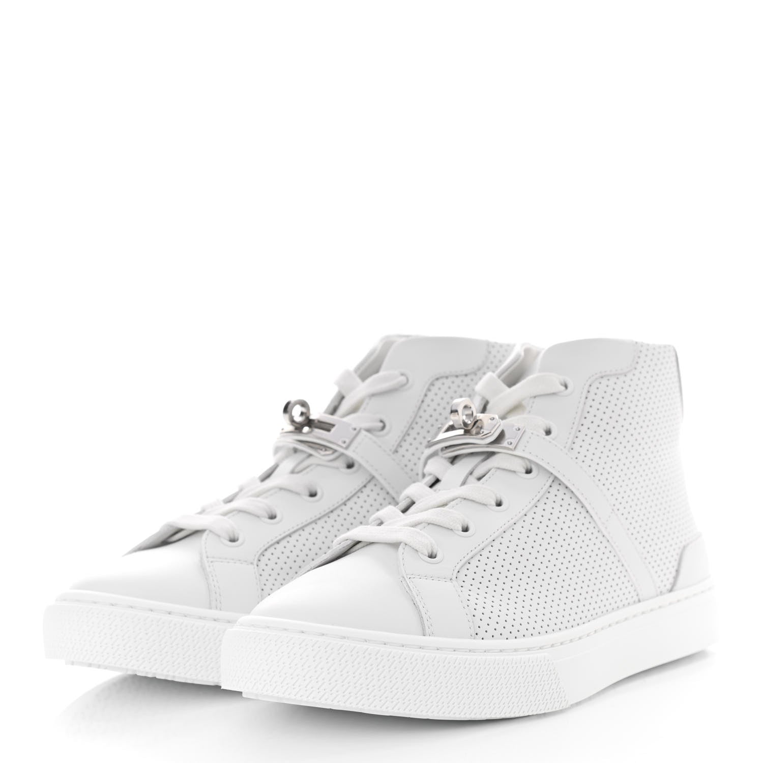 Hermes Calfskin Perforated Daydream Sneakers 37 White 3 of 8