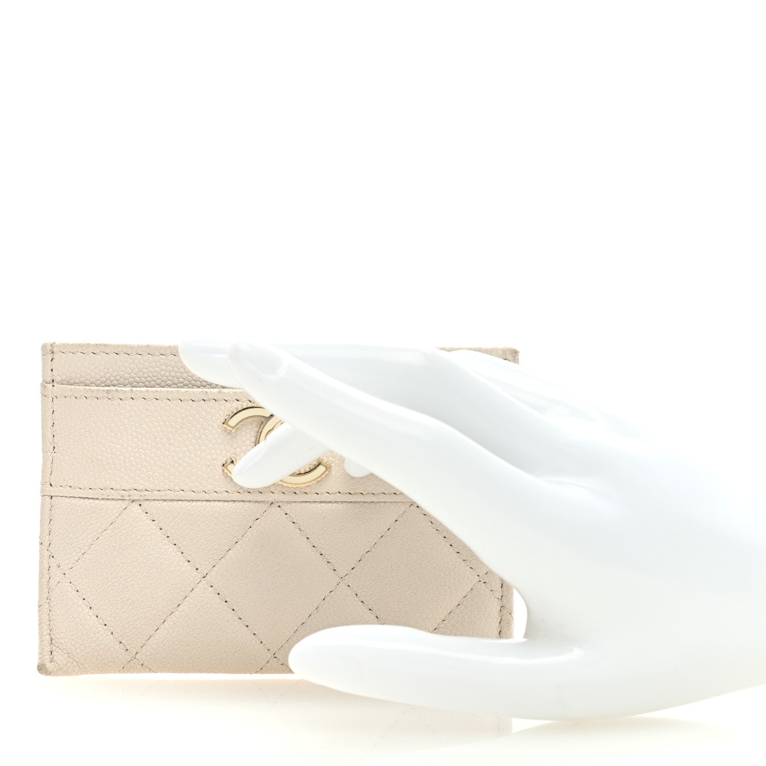 Chanel Caviar Quilted Vintage Mademoiselle Card Holder White 2 of 12