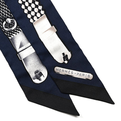Hermes Silk Le Tresor De Medor Twilly Marine Gris Black 2 of 4