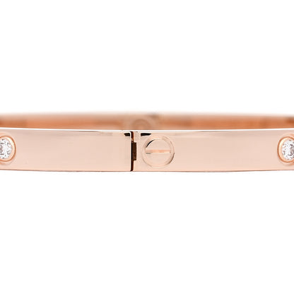 Cartier 18K Pink Gold 6 Diamond Small LOVE Bracelet 17 3 of 7