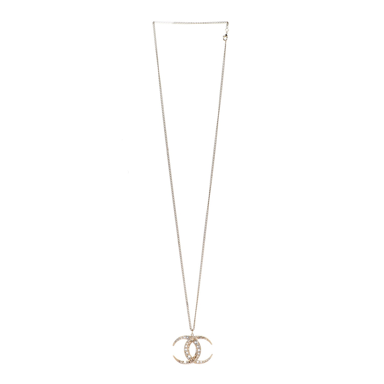 Chanel Baguette Crystal Moon CC Necklace Gold 3 of 6
