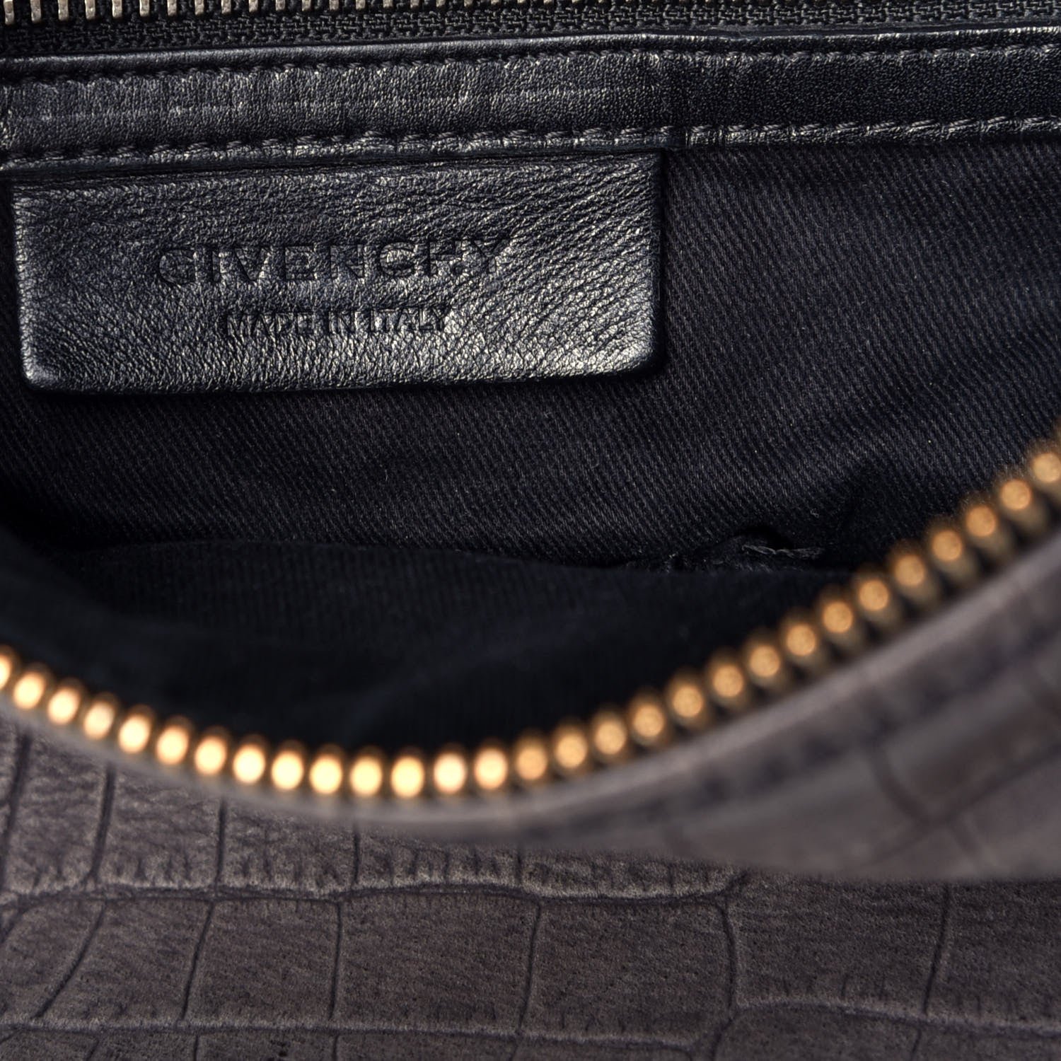 Givenchy Nubuck Crocodile Embossed Medium Pandora Grey 7 of 11