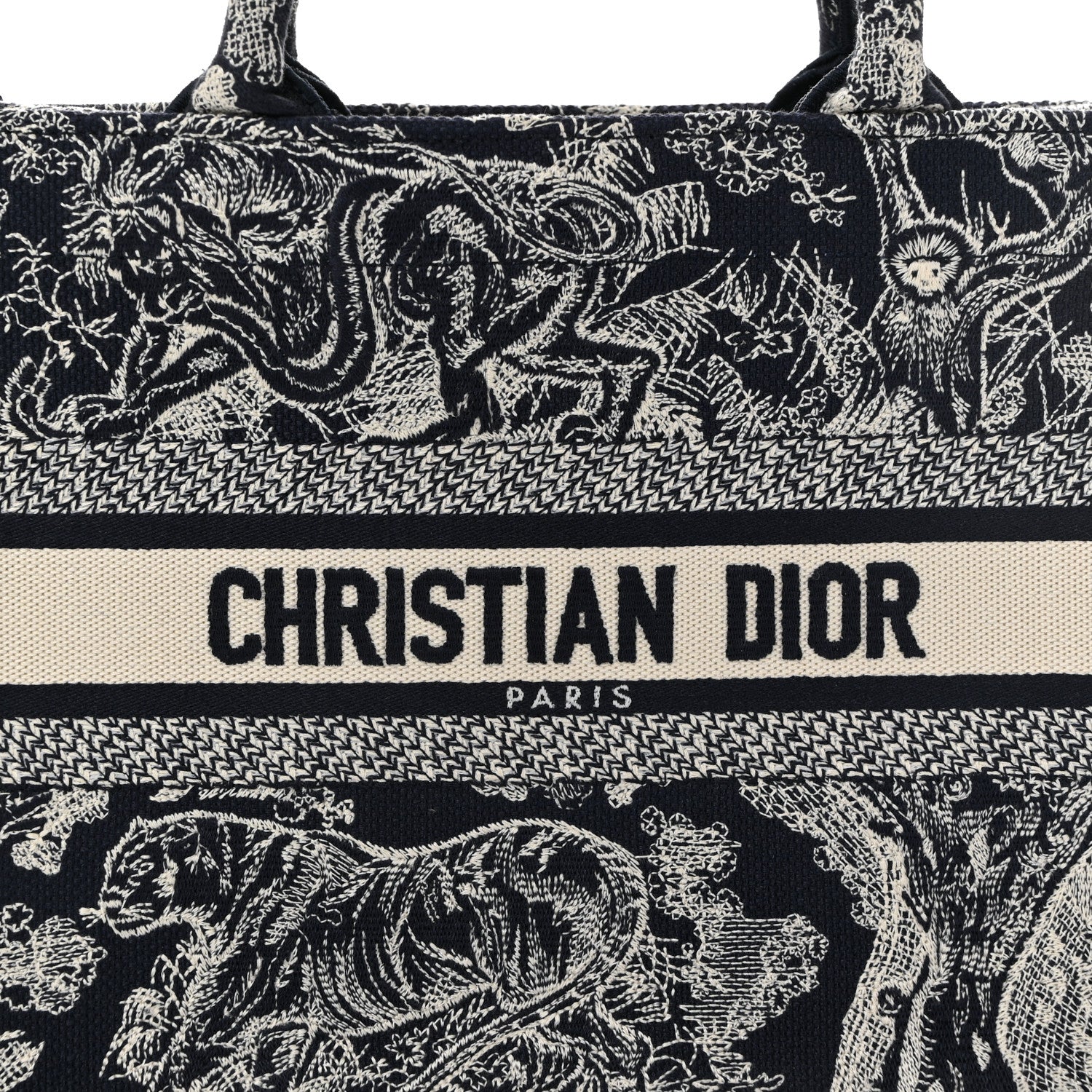 Christian Dior Canvas Embroidered Small Dioriviera Toile De Jouy Book Tote Blue 8 of 10