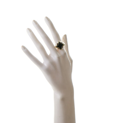 David Yurman Sterling Silver 18K Yellow Gold Ruby Black Onyx 14mm Quatrefoil Ring 6.75 2 of 5