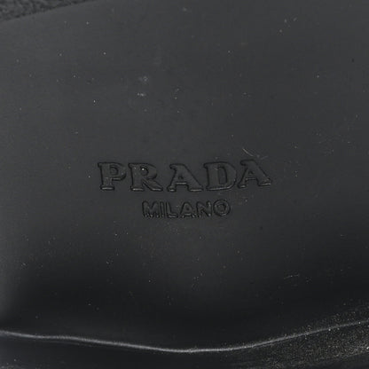 Prada Spazzolato Metal Triangle Logo 50mm Loafers 39 Black 7 of 11