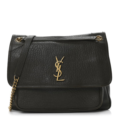 Saint Laurent Grained Lambskin Monogram Large Niki Chain Satchel Light Musk 1 of 10