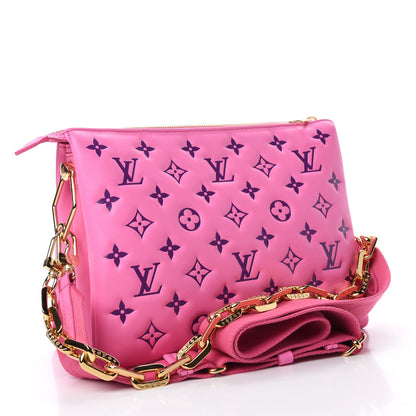 Louis Vuitton Lambskin Embossed Monogram Vuittamins Coussin PM Rose Violet 3 of 9