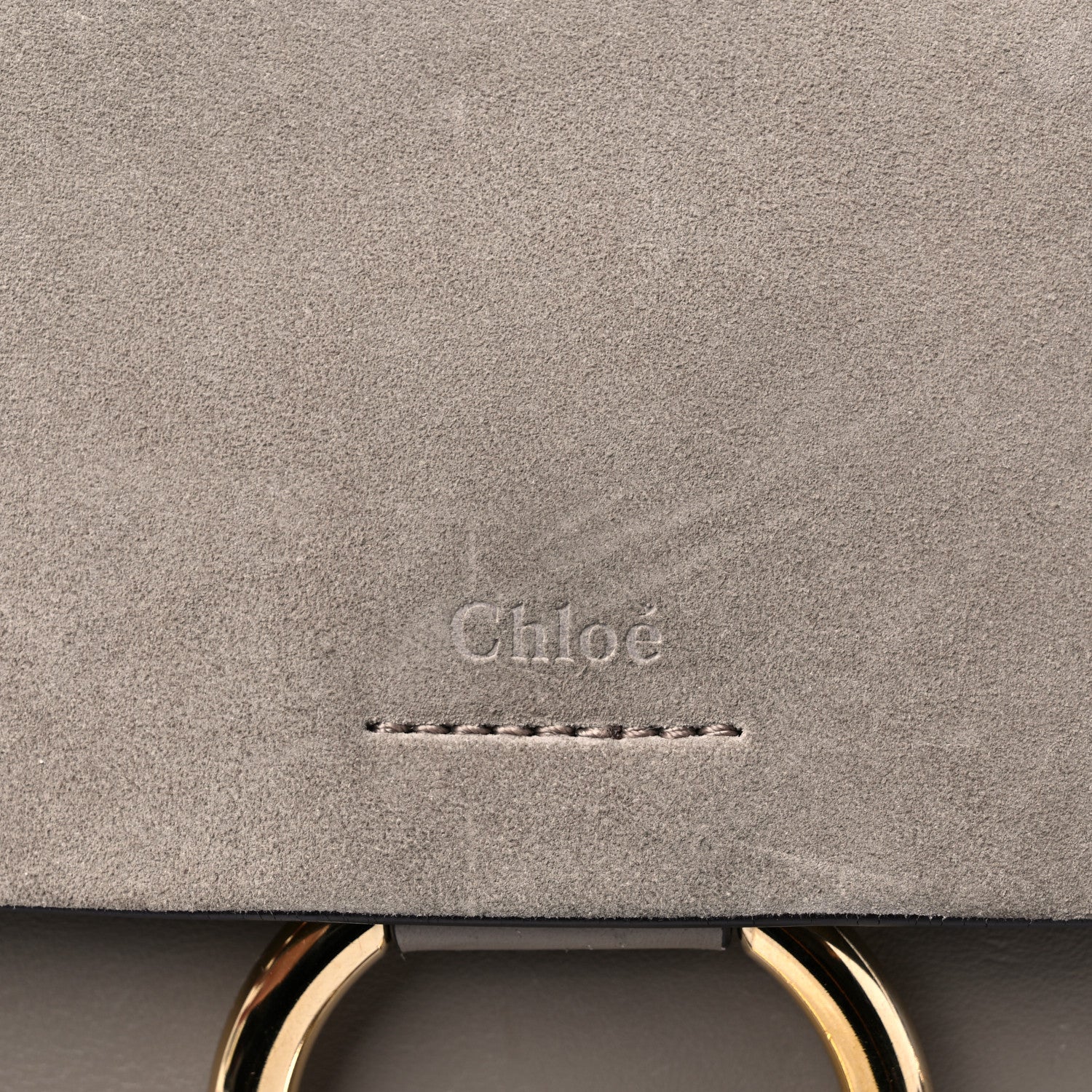 Chloe Calfskin Suede Medium Faye Shoulder Bag Motty Grey 11 of 13