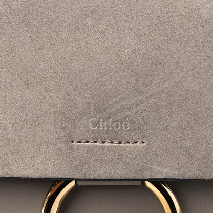 Chloe Calfskin Suede Medium Faye Shoulder Bag Motty Grey 11 of 13