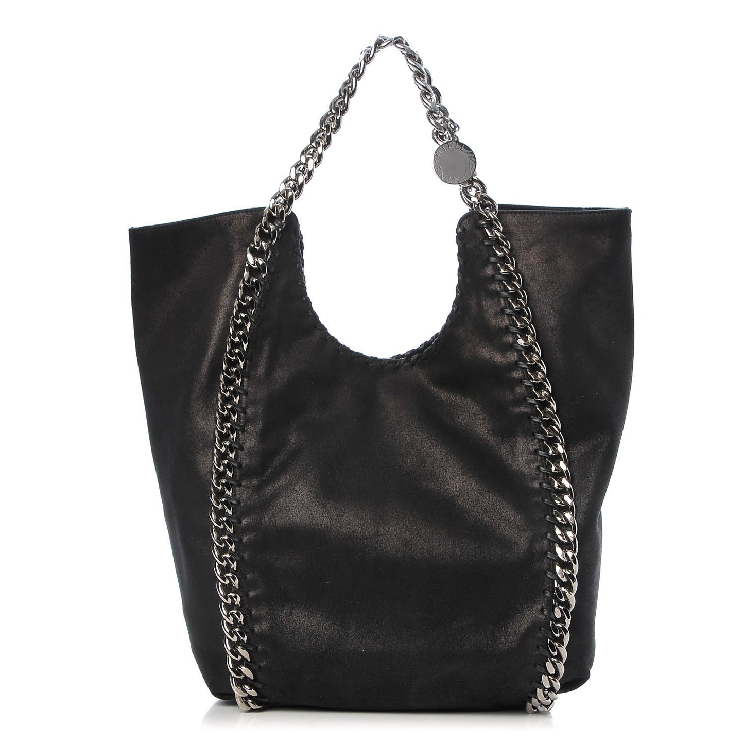 Shaggy Deer Chain Falabella Tote Black