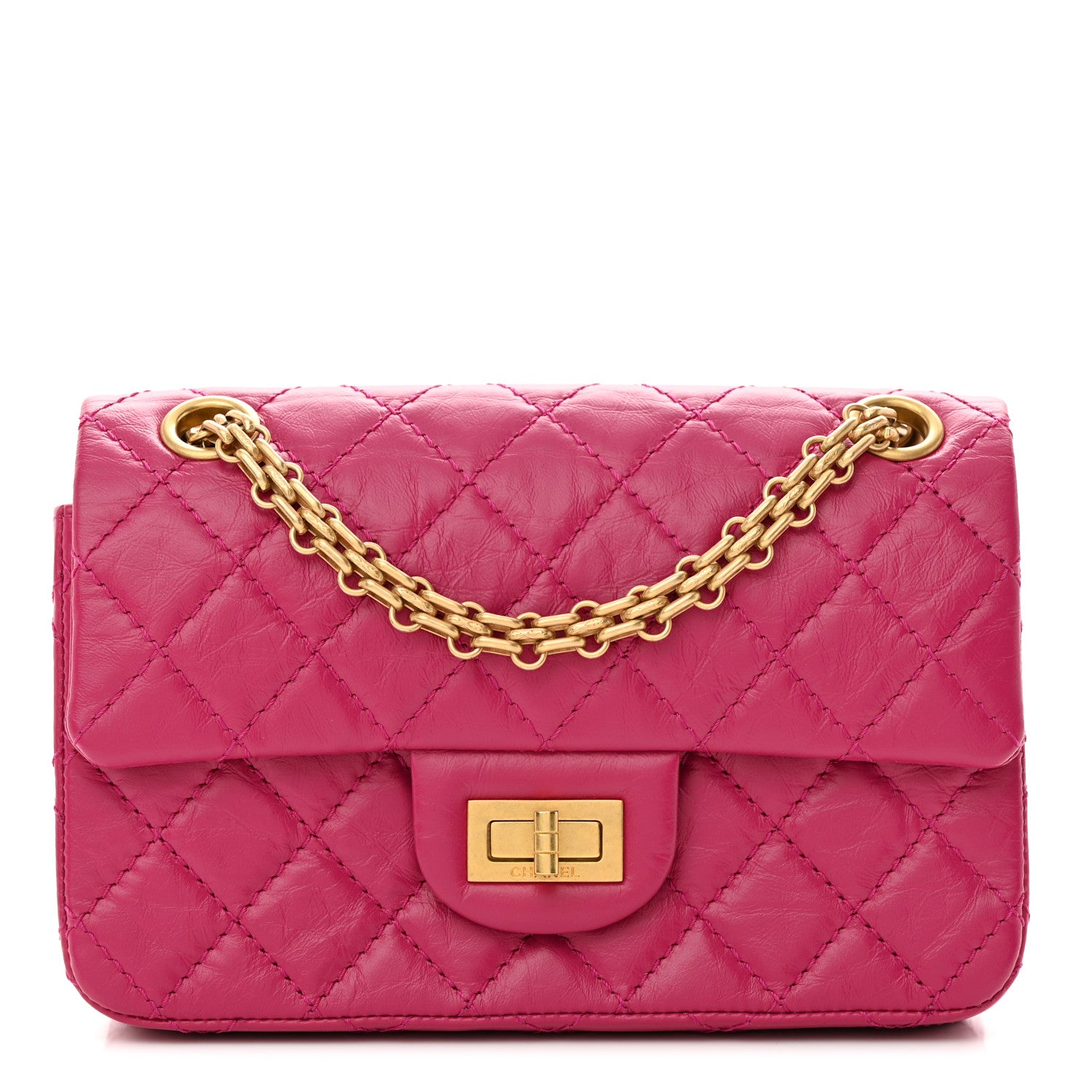 Chanel Aged Calfskin Quilted 2.55 Reissue Mini Flap Fuchsia 1 of 10