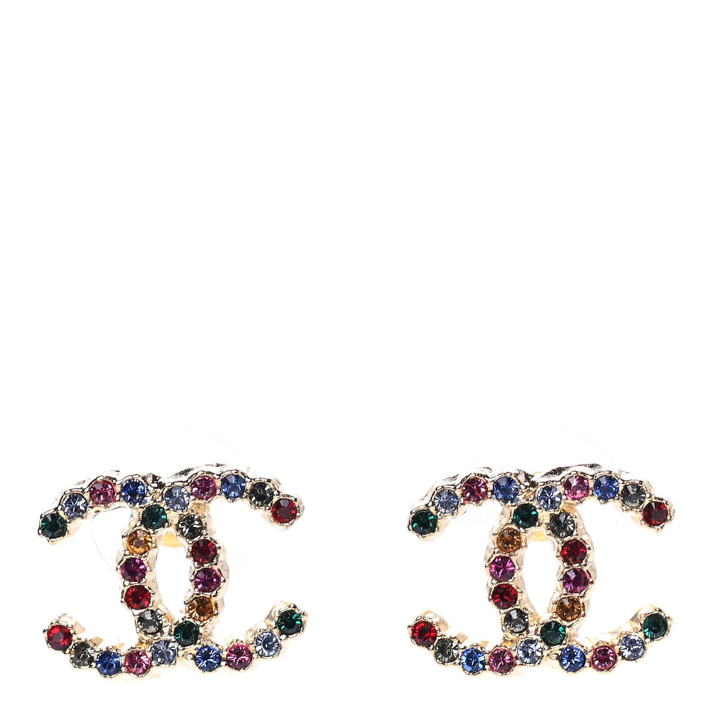 Crystal Over The Rainbow CC Earrings Gold Multicolor