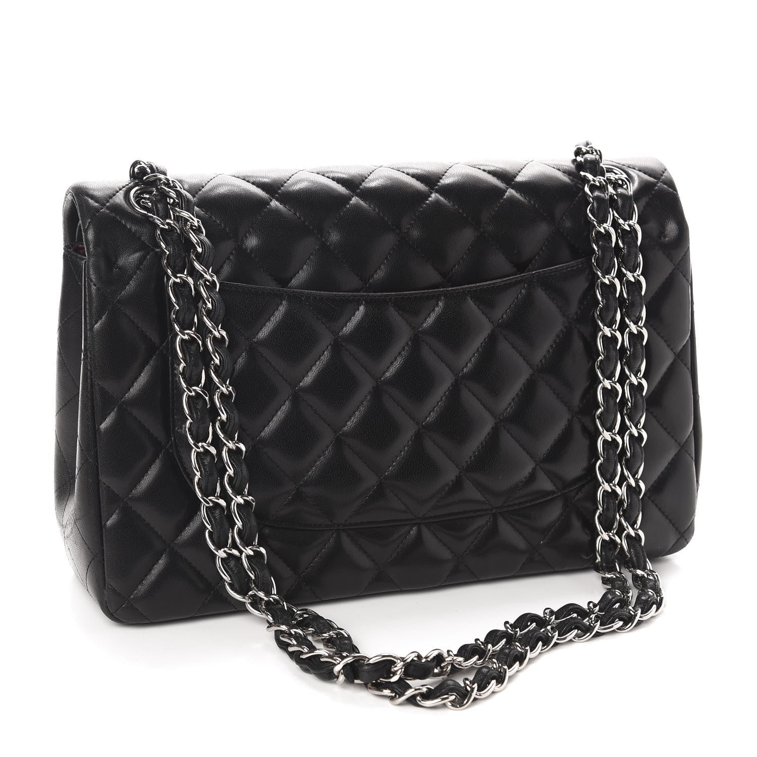 Chanel Lambskin Quilted Jumbo Double Flap Black 3 of 12