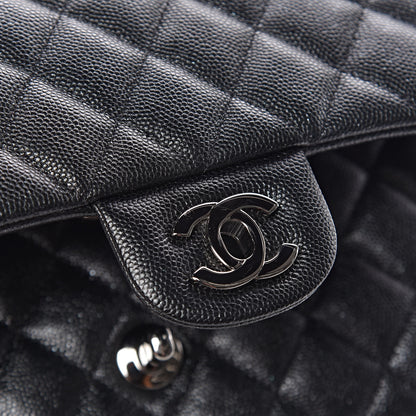 Chanel Iridescent Caviar Quilted Medium Double Flap Black 10 of 11