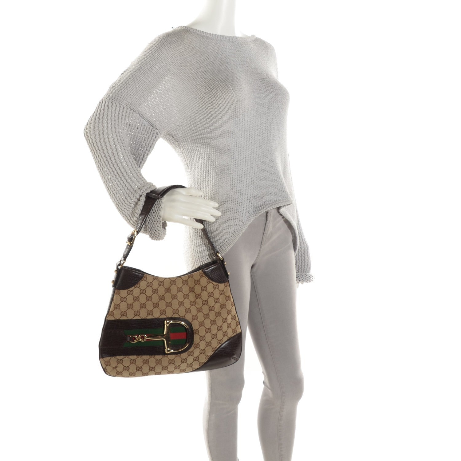 Gucci Monogram Hasler Hobo Dark Brown 2 of 7