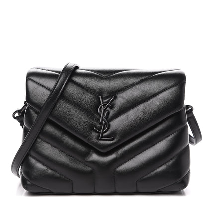 Saint Laurent Calfskin Y Quilted Monogram Toy Loulou Crossbody Bag Black 1 of 7