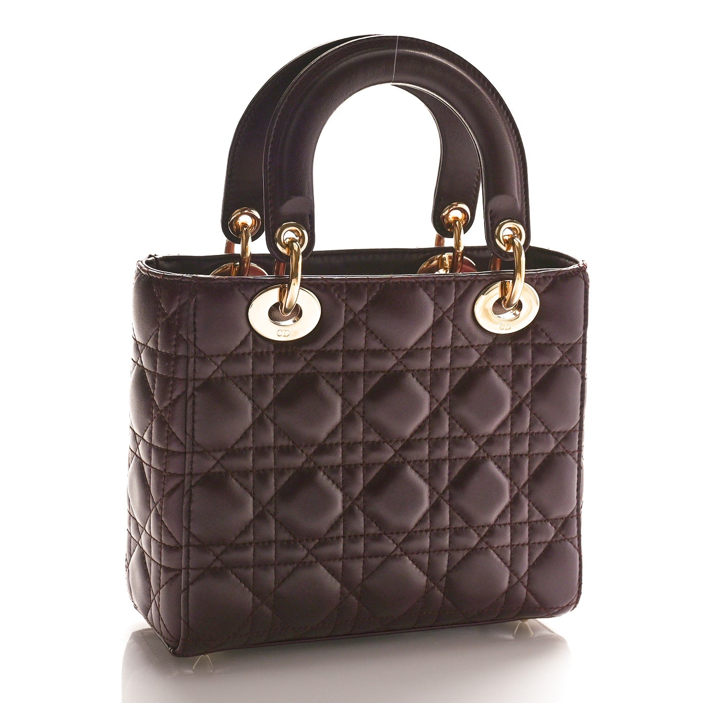 Lambskin Cannage Small Lucky Badges My Lady Dior Plum