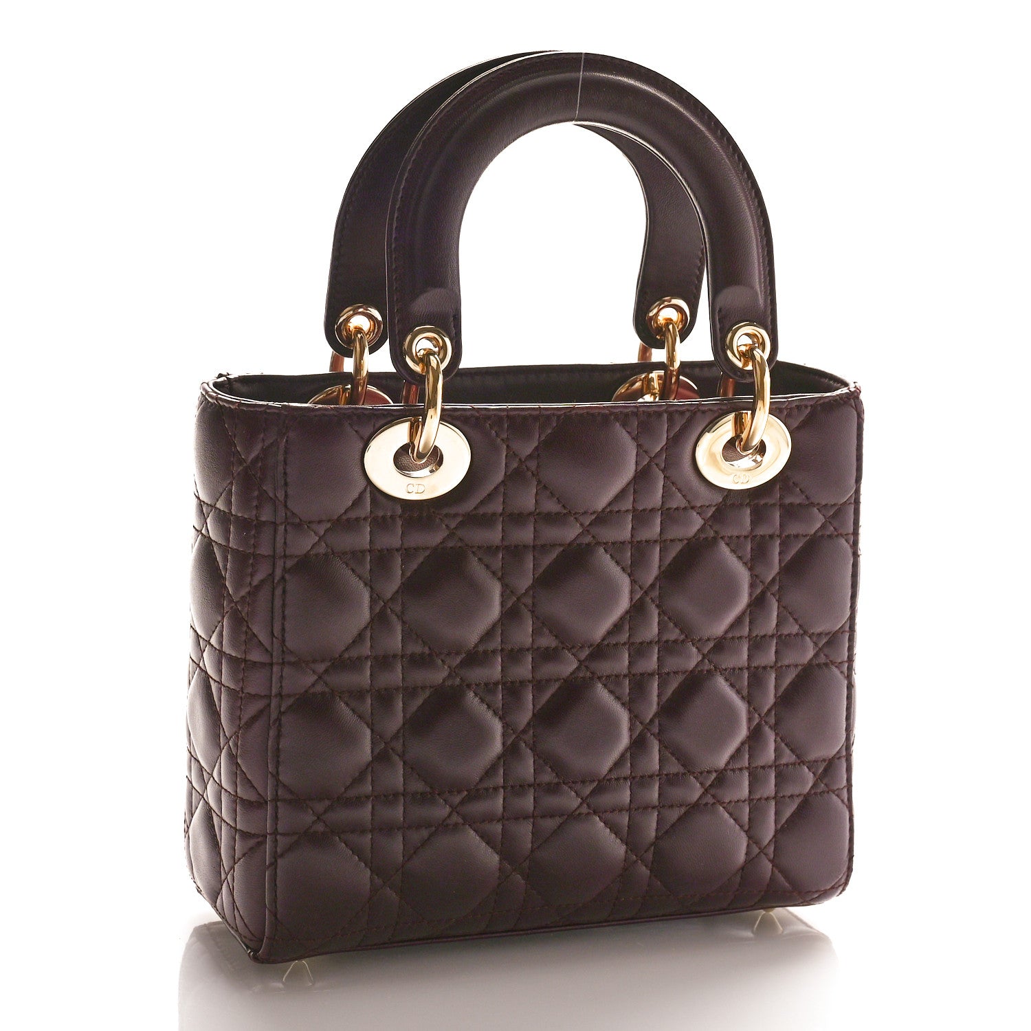 Christian Dior Lambskin Cannage Small Lucky Badges My Lady Dior Plum 2 of 10