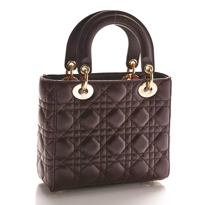 Christian Dior Lambskin Cannage Small Lucky Badges My Lady Dior Plum 2 of 10