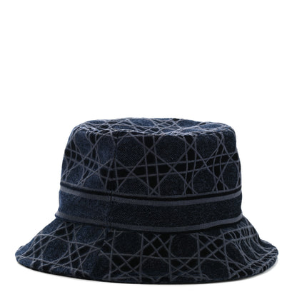 Christian Dior Velvet Cannage Bucket Hat 57 Blue 4 of 8