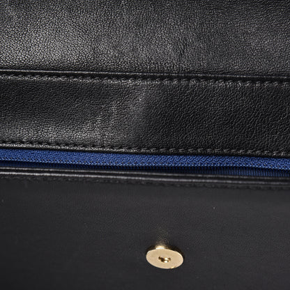 Chanel Sheepskin Quilted Vintage Mademoiselle Flap Blue Black 15 of 19