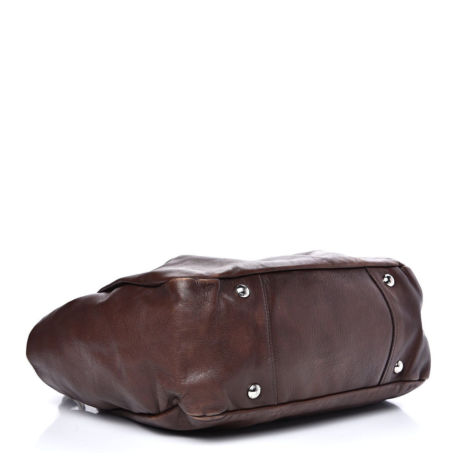 Soft Calf Pleated Two Pocket Hobo Bruciato