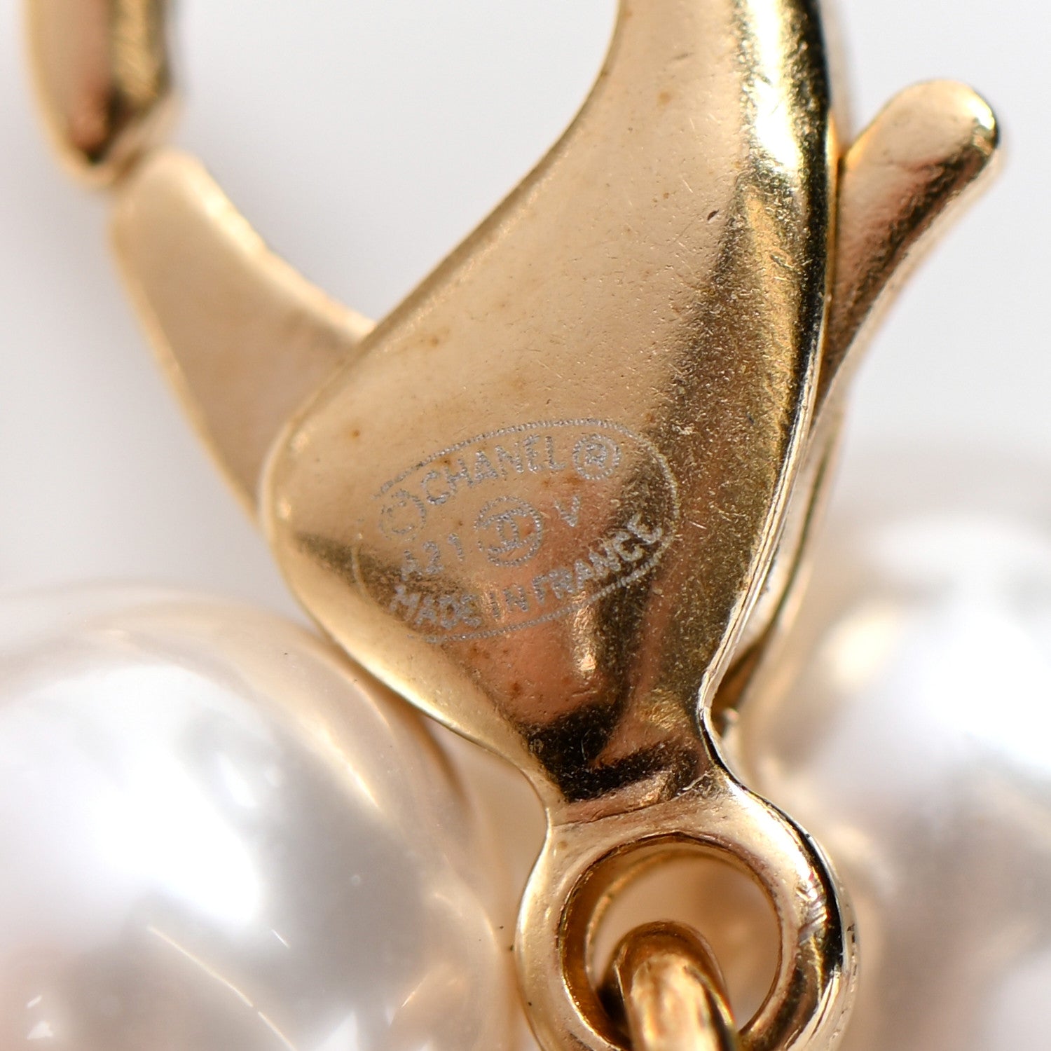 Chanel Pearl Crystal CC Short Necklace Gold 5 of 6