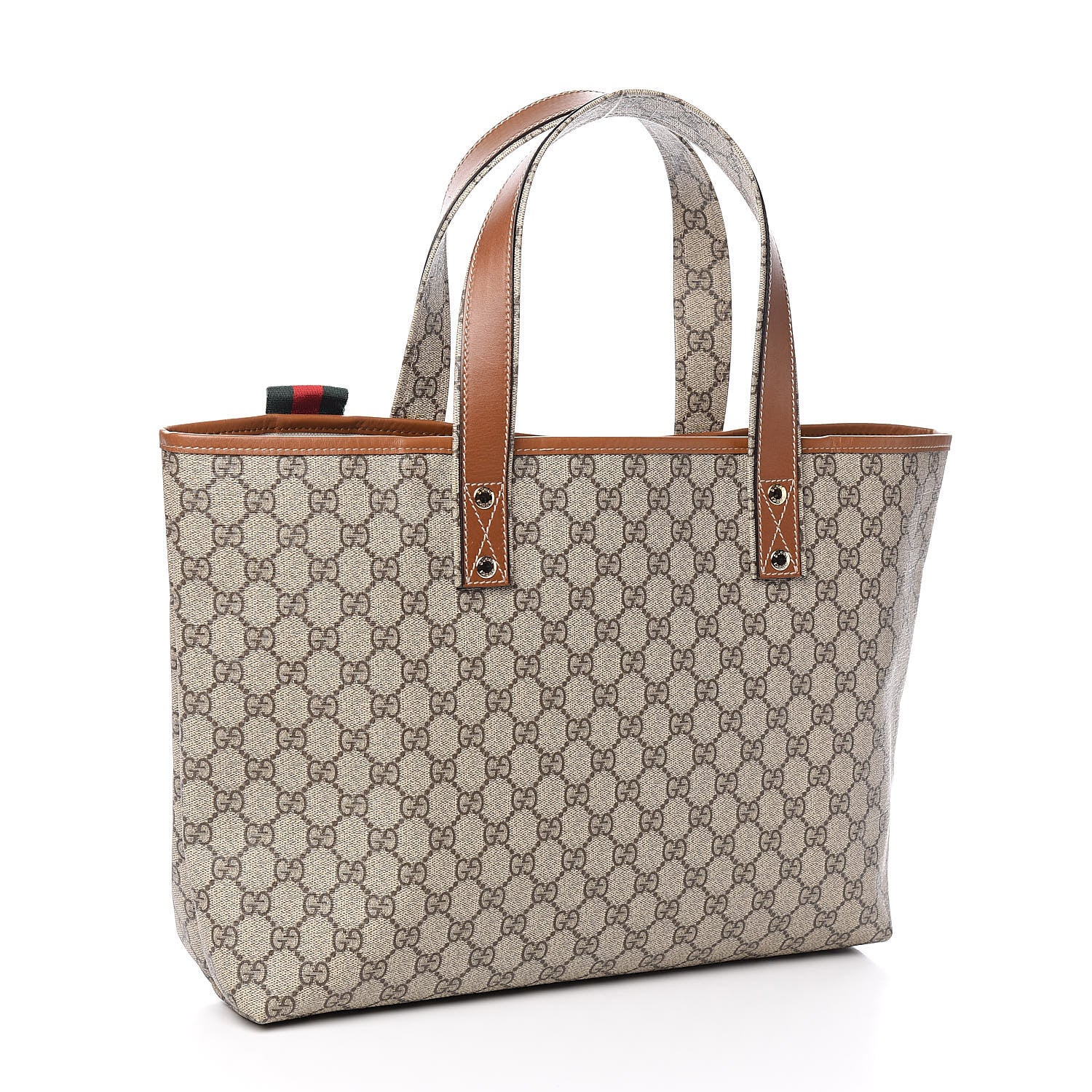 Gucci GG Plus Monogram Medium Signature Web Loop Tote Brown 3 of 10