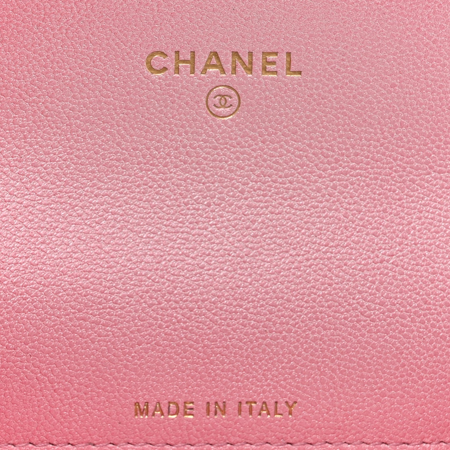 Cloudy Pearly Goatskin Quilted Flap Card Holder Wallet Pink