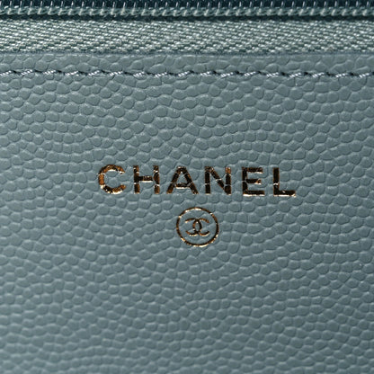 Chanel Caviar Quilted Wallet on Chain WOC Grey 5 of 11
