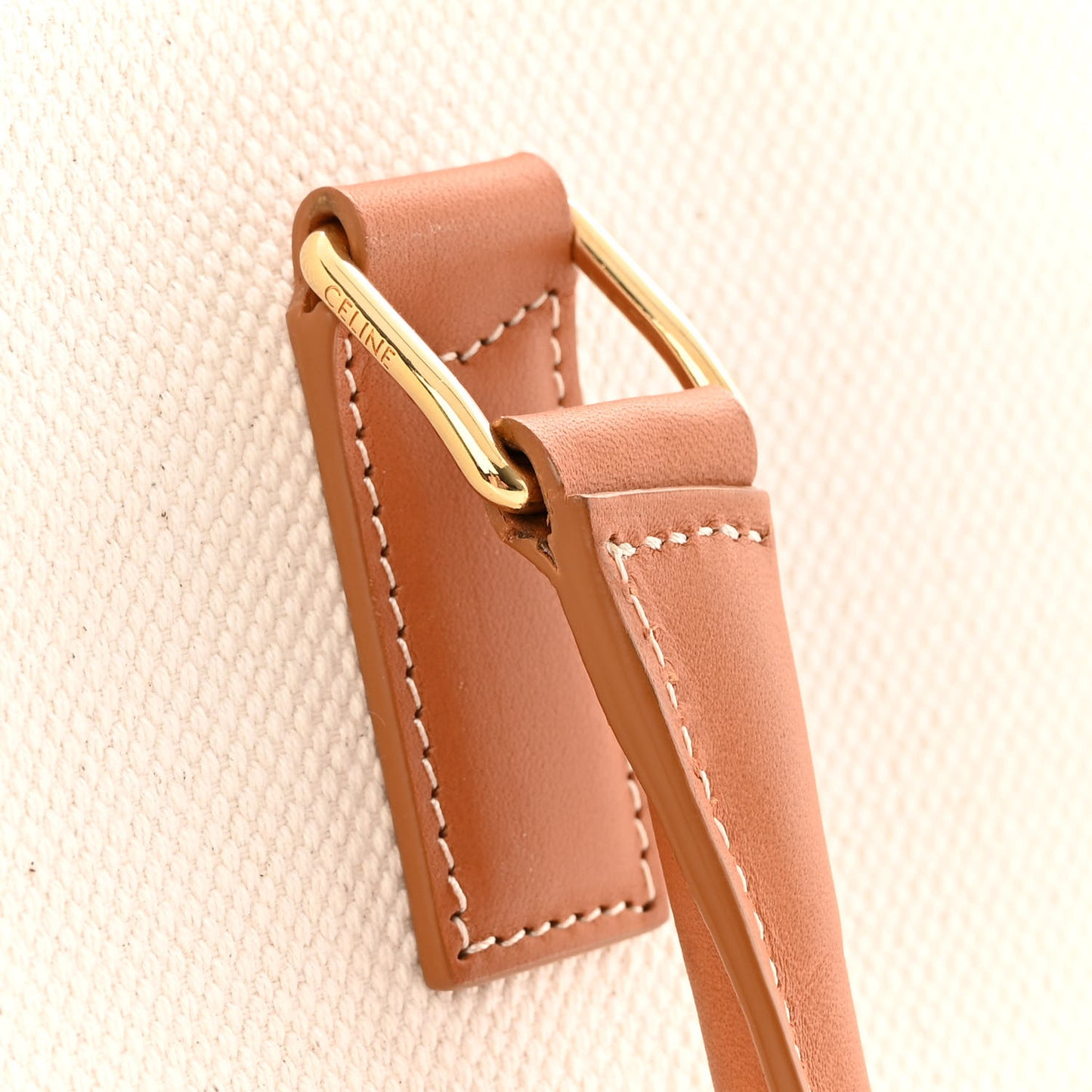 Canvas Calfskin Horizontal Cabas Natural Tan