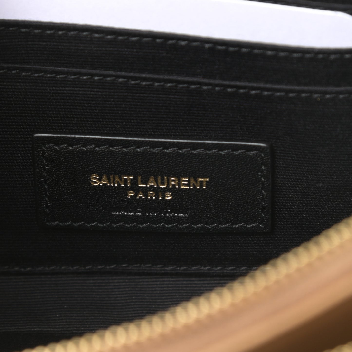 Grained Lambskin Quilted Mini Becky Double Zip Bag Natural Tan