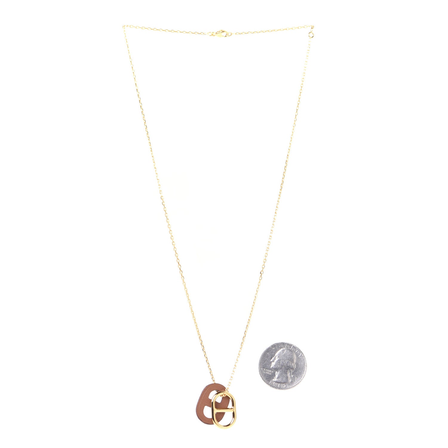 Hermes Swift O'Maillon Pendant Necklace Gold 2 of 8