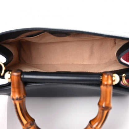 Gucci Nappa Bamboo Web Mini Nymphaea Top Handle Bag Black 5 of 21