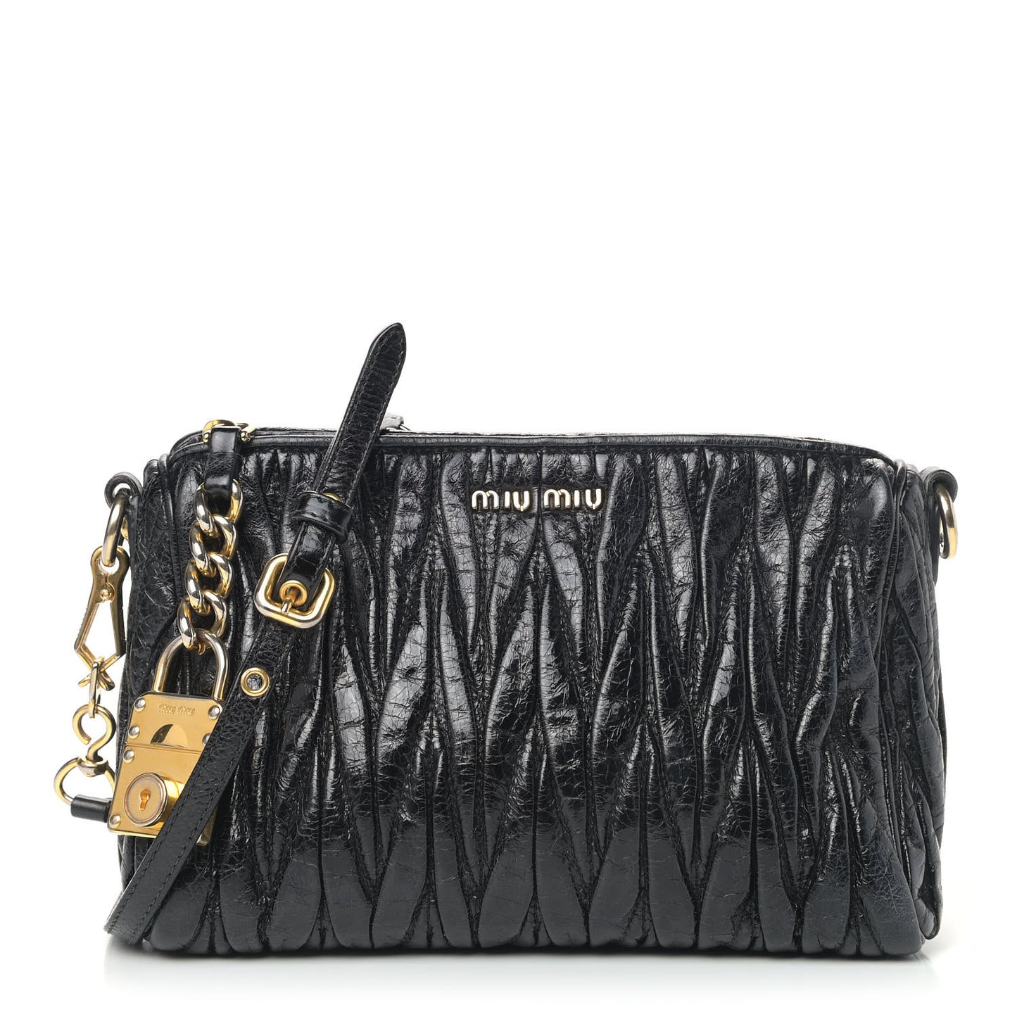 Nappa Matelasse Crossbody Clutch Black