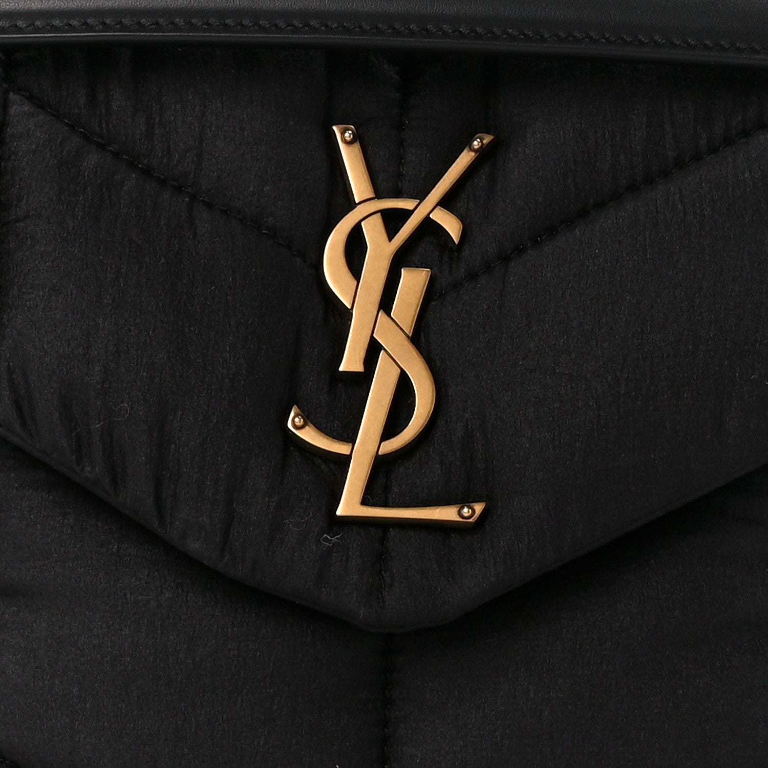 Saint Laurent Nylon Quilted Small Loulou Puffer Monogram Chain Satchel Black 8 of 10